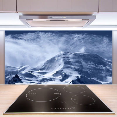 Kitchen Splashback Mountains landscape grey white