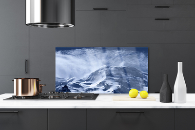 Kitchen Splashback Mountains landscape grey white