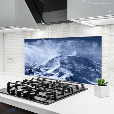 Kitchen Splashback Mountains landscape grey white