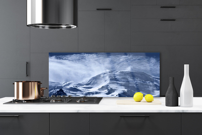 Kitchen Splashback Mountains landscape grey white