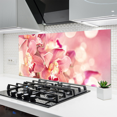 Kitchen Splashback Flowers floral beige brown