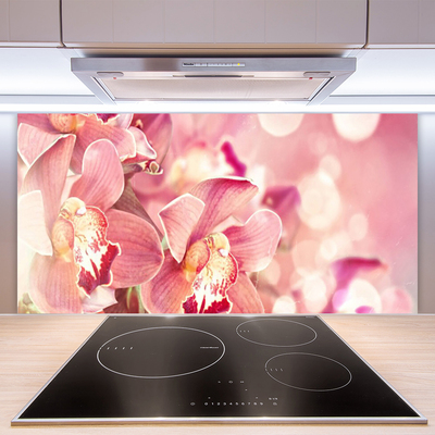 Kitchen Splashback Flowers floral beige brown