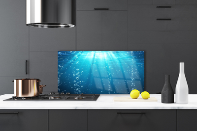 Kitchen Splashback Watter art blue