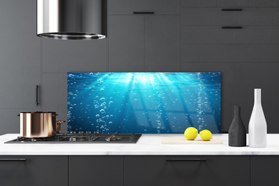 Kitchen Splashback Watter art blue