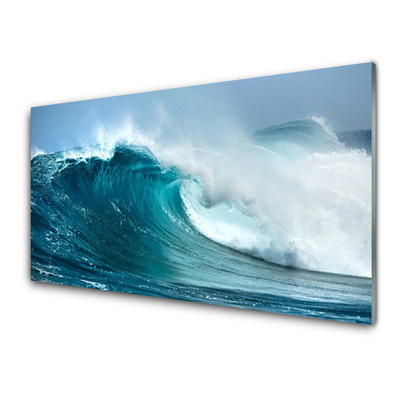 Kitchen Splashback Wave landscape blue white