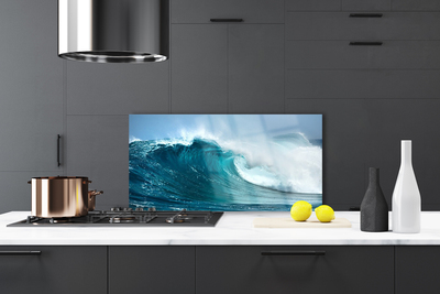 Kitchen Splashback Wave landscape blue white