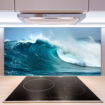 Kitchen Splashback Wave landscape blue white