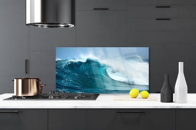 Kitchen Splashback Wave landscape blue white