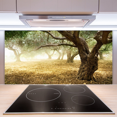 Kitchen Splashback Trees grass nature green brown