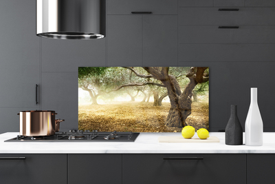 Kitchen Splashback Trees grass nature green brown