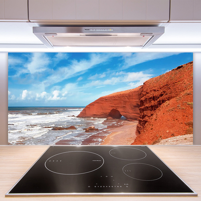 Kitchen Splashback Sea landscape blue brown