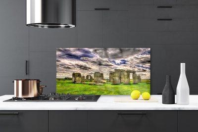 Kitchen Splashback Stones landscape grey green