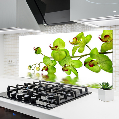 Kitchen Splashback Flowers floral green