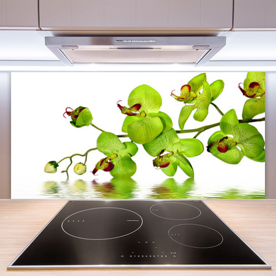 Kitchen Splashback Flowers floral green