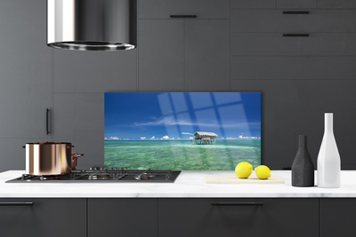 Kitchen Splashback Sea landscape blue