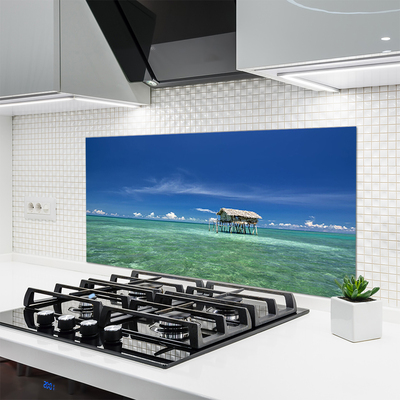 Kitchen Splashback Sea landscape blue