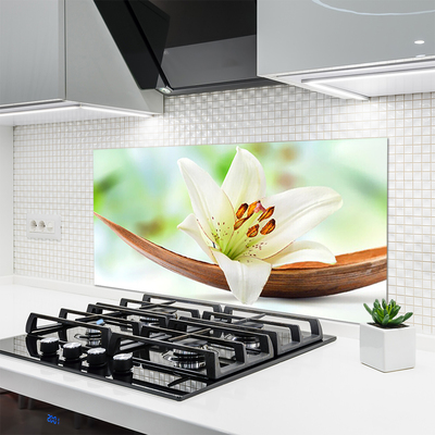 Kitchen Splashback Flower floral white