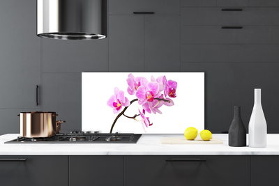 Kitchen Splashback Flowers floral pink brown