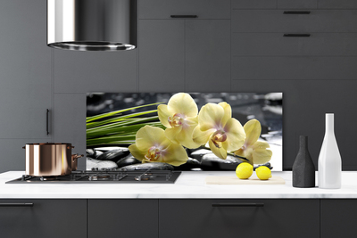 Kitchen Splashback Flowers floral yellow