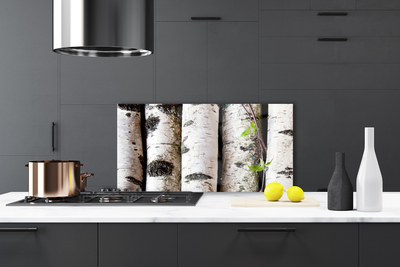 Kitchen Splashback Trees nature white black