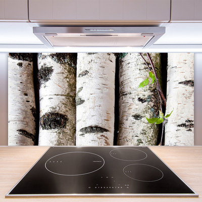 Kitchen Splashback Trees nature white black