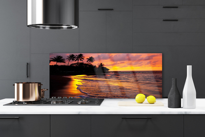 Kitchen Splashback Sea landscape yellow black