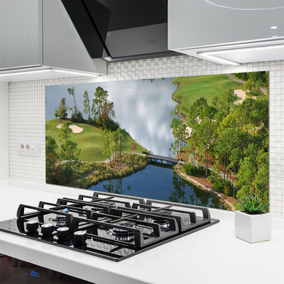 Kitchen Splashback Lake nature blue