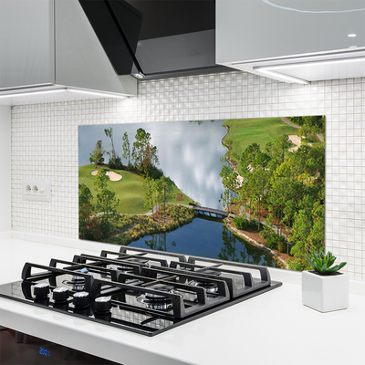 Kitchen Splashback Lake nature blue