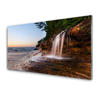 Kitchen Splashback Waterfall landscape white brown