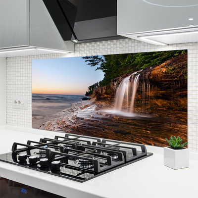 Kitchen Splashback Waterfall landscape white brown