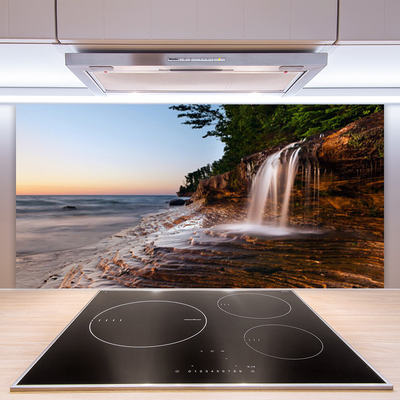 Kitchen Splashback Waterfall landscape white brown