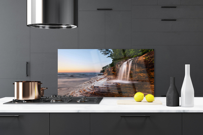 Kitchen Splashback Waterfall landscape white brown