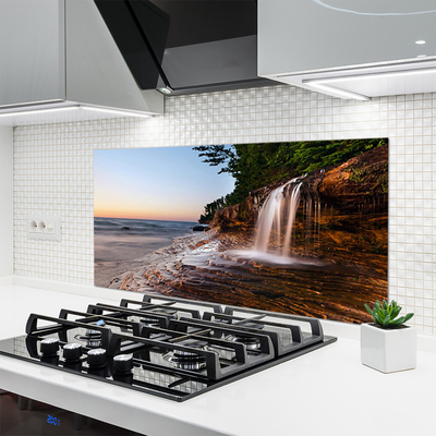 Kitchen Splashback Waterfall landscape white brown