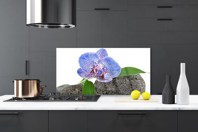 Kitchen Splashback Flower floral purple green