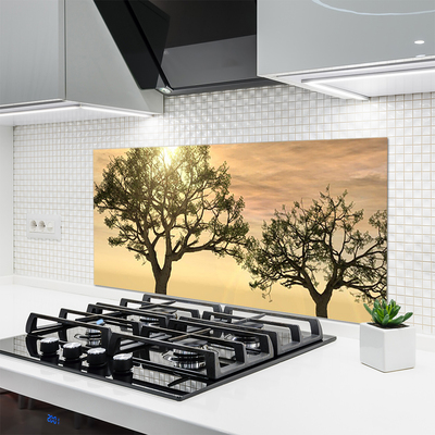 Kitchen Splashback Trees nature brown green