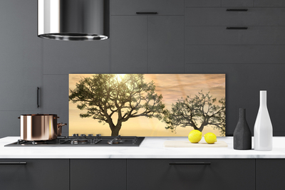 Kitchen Splashback Trees nature brown green