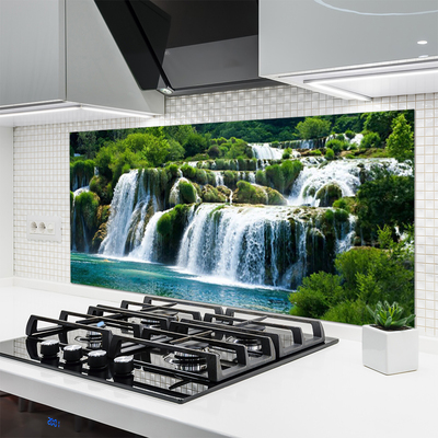 Kitchen Splashback Waterfall nature blue white