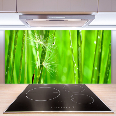 Kitchen Splashback Grass floral green