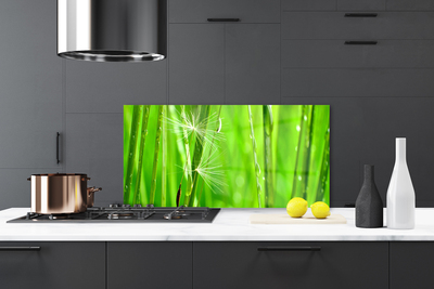 Kitchen Splashback Grass floral green