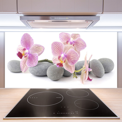 Kitchen Splashback Tree stones floral pink grey