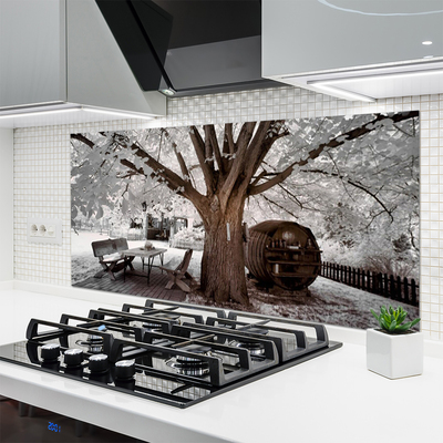 Kitchen Splashback Tree nature brown