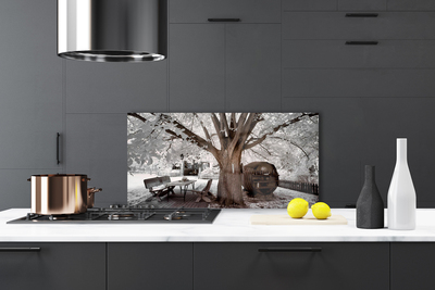 Kitchen Splashback Tree nature brown