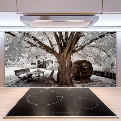 Kitchen Splashback Tree nature brown