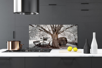 Kitchen Splashback Tree nature brown