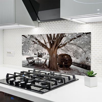 Kitchen Splashback Tree nature brown