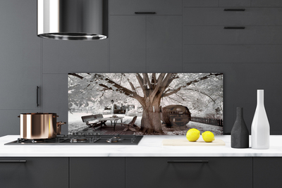 Kitchen Splashback Tree nature brown