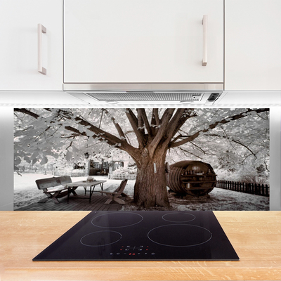 Kitchen Splashback Tree nature brown