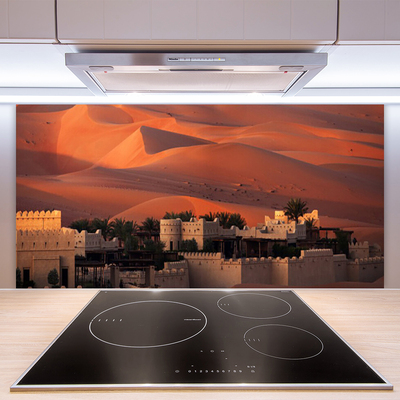 Kitchen Splashback City architecture yellow brown