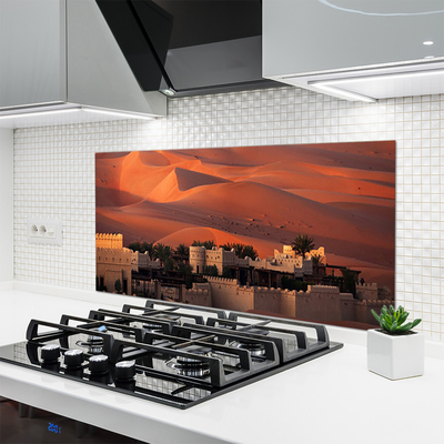 Kitchen Splashback City architecture yellow brown