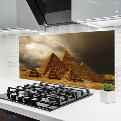 Kitchen Splashback Pyramids architecture yellow